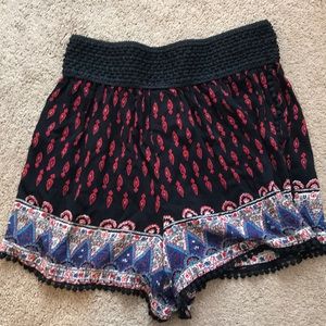 Cute boho themed shorts (black)